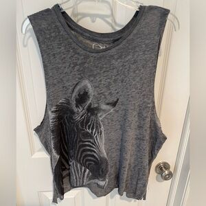 CHASER Brand Zebra Graphic Muscle Tee